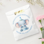 かわいいブルーエレファント子供の誕生日ありがとう フェイバーバッグ (封をした状態)