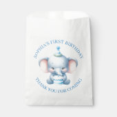 かわいいブルーエレファント子供の誕生日ありがとう フェイバーバッグ (正面)