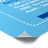 かわいいブルーエレファント&バルーンベビーパーティーフライヤー ポスター (角)