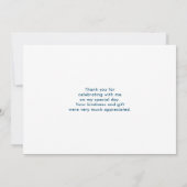 かわいいブルーカップケーキかわいい顔ありがとう サンキューカード (裏面)