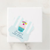 かわいいブルーカップケーキとかわいい顔ベイビーシャワー フェイバータグ (インサイチュ)