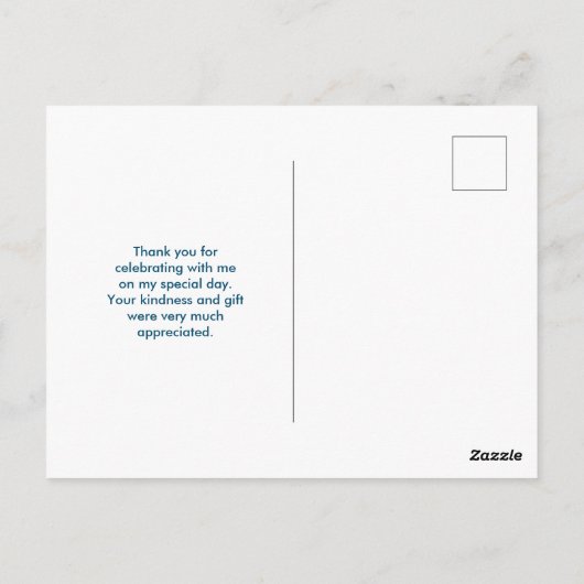 かわいいブルーカップケーキとかわいい顔誕生日感謝してい ポストカード (裏面)