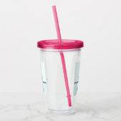 かわいいブルーカップケーキとかわいい顔 アクリルタンブラー (左)