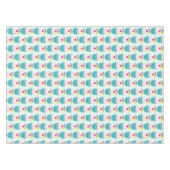 かわいいブルーカップケーキとかわいい顔 テーブルクロス (正面(横))