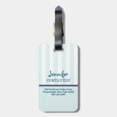 かわいいブルーカップケーキとかわいい顔 ラゲッジタグ (裏面縦)