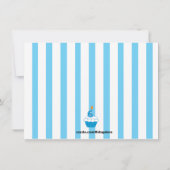 かわいいブルーカップケーキ写真サンキューカード 招待状 (裏面)