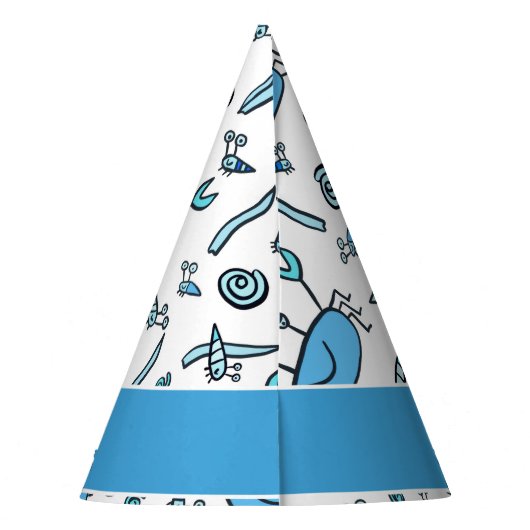 かわいいブルーカニの海の動物パターンボーイ誕生日 パーティーハット (裏面)