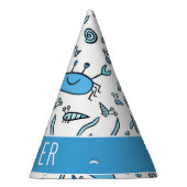 かわいいブルーカニの海の動物パターンボーイ誕生日 パーティーハット (右)