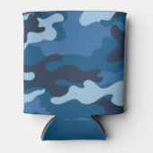 かわいいブルーカモフラージュ 缶クーラー (正面)