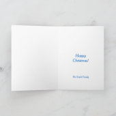 かわいいブルーカートゥーン雪だるまウィンタークリスマスホリデー シーズンカード (内部)