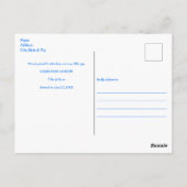 かわいいブルークジラ男の子の誕生のお知らせ ポストカード (裏面)