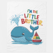 かわいいブルークジラ – 私は弟 フリースブランケット (正面)