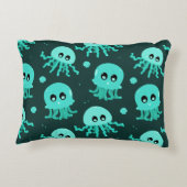 かわいいブルークラゲ模様 アクセントクッション (裏面)