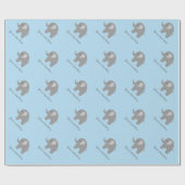 かわいいブルーグレー象のベビーシャワーの包装紙 ラッピングペーパー (フラット)