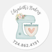 かわいいブルーケーキミキ焼いたサーと恋 ラウンドシール (正面)