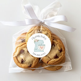 かわいいブルーケーキミキ焼いたサーと恋 ラウンドシール