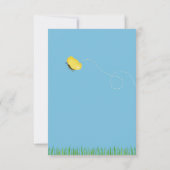 かわいいブルーコウノトリ赤ちゃんシャワー サンキューカード (裏面)