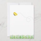 かわいいブルーコウノトリ赤ちゃんシャワー 招待状 (裏面)