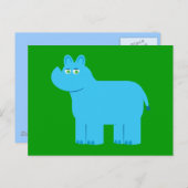 かわいいブルーサイ ポストカード (正面/裏面)