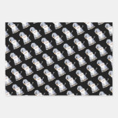 かわいいブルーサンタ格言、オーナメント&クリスマスプレゼント ラッピングペーパーシート (正面)