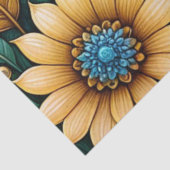 かわいいブルーサンフラワーガーデン抽象芸術アートデコップページ 薄葉紙 (詳細)