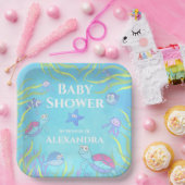 かわいいブルーザシーボーイベビーシャワー紙プラ ペーパープレート (パーティー)