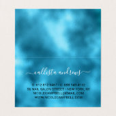 かわいいブルーシルバーフェイクグリッター 名刺 (内部フラット)