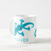 かわいいブルージェッコリザードキッズ名 コーヒーマグカップ (正面左)