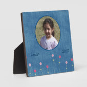 かわいいブルージーンズフラワーズ写真テンプレート フォトプラーク (正面)