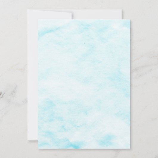 かわいいブルースカイドーナツおむつ赤ちゃんシャワー 招待状 (裏面)