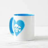 かわいいブルースカルインハート マグカップ (正面左)