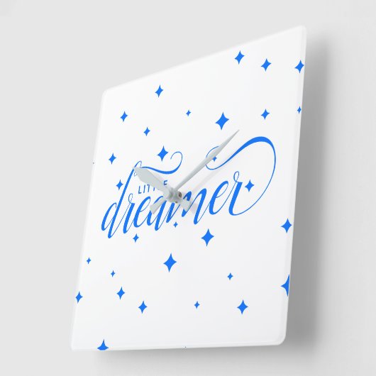 かわいいブルースターリーリトルドリーマー スクエア壁時計 (傾斜)