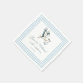 かわいいブルーストーク配信男の赤ちゃんシャワー スタンダードカクテルナプキン (角)