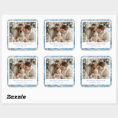 かわいいブルースノーフレーククリスマス スクエアシール (シート)