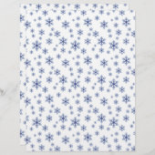 かわいいブルースノーフレーク模様スクラップブック紙 (正面/裏面)