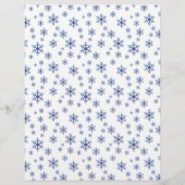 かわいいブルースノーフレーク模様スクラップブック紙 (裏面)
