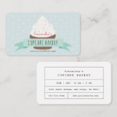 かわいいブルースプリンクルズカップケーキベーカリー名刺 名刺 (正面/裏面)