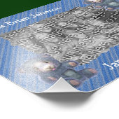 かわいいブルーテディベアーズフレーム新生児 フォトプリント            (角)