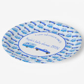 かわいいブルートラック&トレーラーRVアドベンチャー ペーパープレート (アングル)