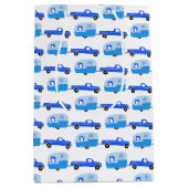 かわいいブルートラック&トレーラーRVアドベンチャー ミディアムペーパーバッグ (正面)