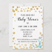 *~*かわいいブルードラゴンベビーガールシャワー招待状 招待状 (裏面)