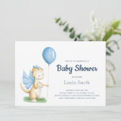 かわいいブルードラゴンボーイベビーシャワー 招待状 (スタンド正面)