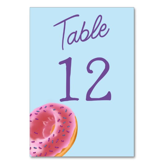 かわいいブルードーナツ赤ちゃんシャワー テーブルナンバー (正面)