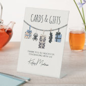 かわいいブルーハロウィーンベビーシャワーカード&ギフト 台座サイン (インサイチュ)