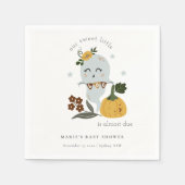 かわいいブルーハロウィーン幽霊リトルブベビーシャワー スタンダードカクテルナプキン (正面)