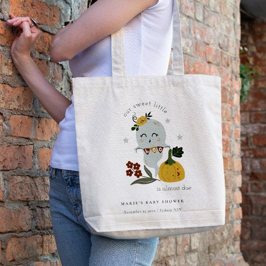 かわいいブルーハロウィーン幽霊リトルブベビーシャワー トートバッグ