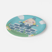 かわいいブルーハンプティダンプティ赤ちゃんシャワーパーティー ペーパープレート (アングル)