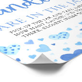 かわいいブルーハートバレンタインキャンディゲームの数 ポスター (角)