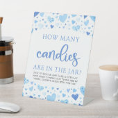 かわいいブルーハートバレンタインキャンディゲームの数 台座サイン (インサイチュ)