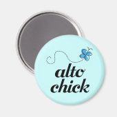 かわいいブルーバタフライミュージックアルトチックギフト マグネット (正面/裏面)